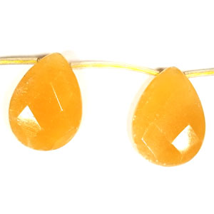 HONEY JASPER FACETED PEAR SD 22X30MM
